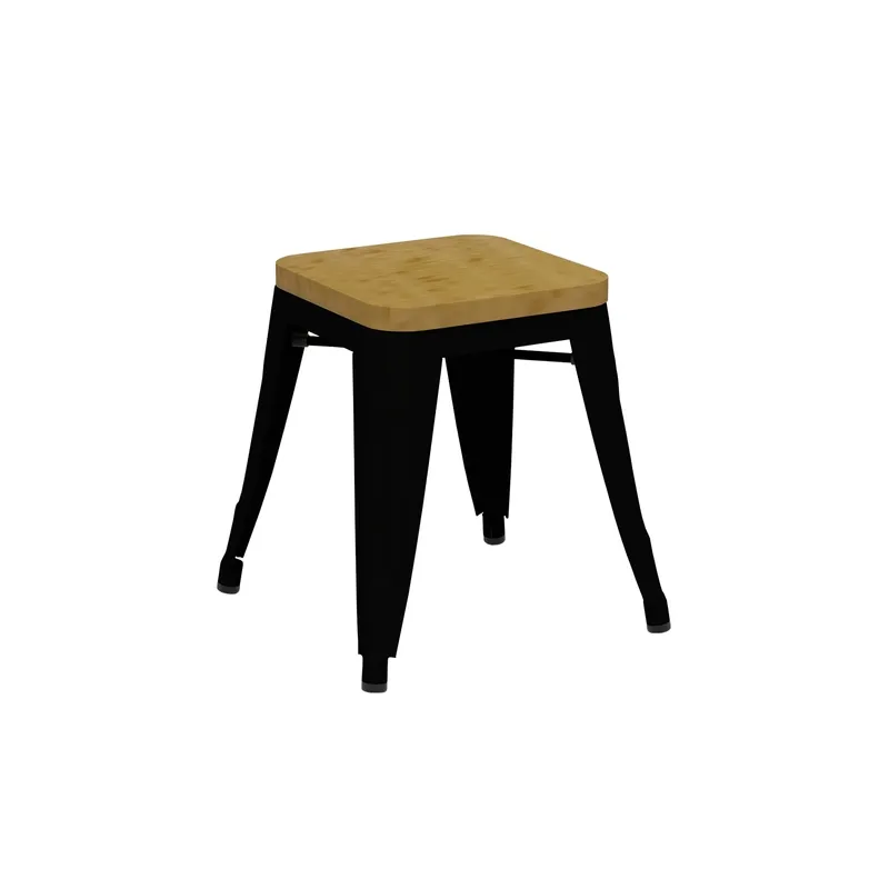 Riviera 450 Stool - Black with Timber