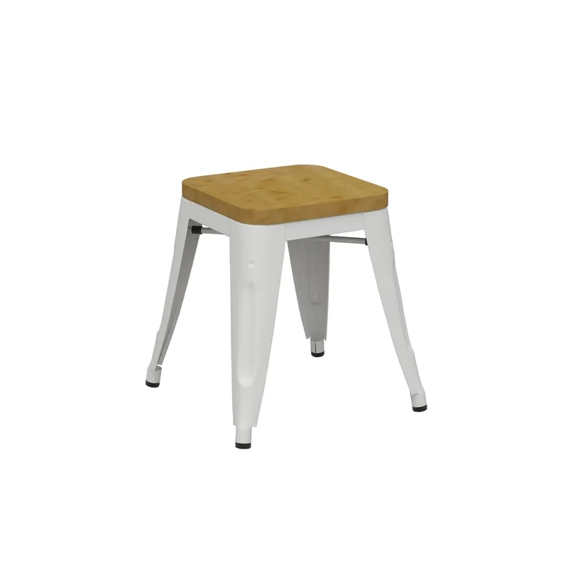 Riviera 450 Stool - White with Timber